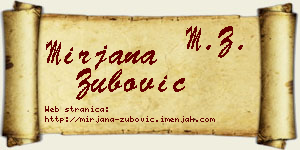 Mirjana Zubović vizit kartica